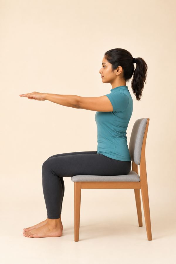 Seated arm raise on a chair