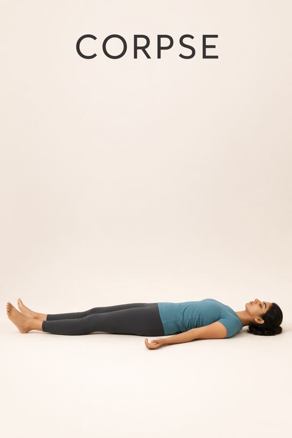 Shavasana, resting on the back
